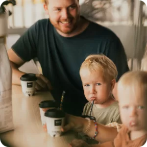 Family enjoying delicious Perth coffee at Brew Coffee Roasters